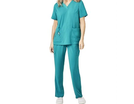 Medical Uniform Scrub Suit in Polyester/Spandex Twill Super Soft and Drapy